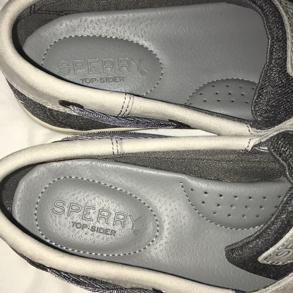Sperry Sliders Koifish Boat Shoe Gray Metallic Threading Woman’s Size 7 - Picture 8 of 8